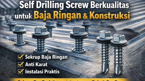 Self Drilling Screw, Bolt, Nut, Bolt & nut, Mur, Baut, Baut dan Mur, Harga Sekrup, Skrup, roofing screw, hex head, steel fastening