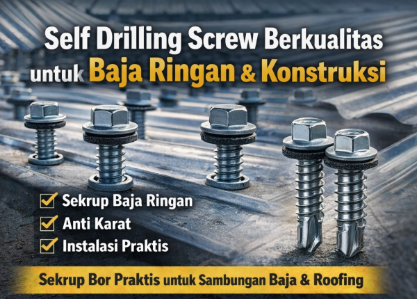 Self Drilling Screw, Bolt, Nut, Bolt & nut, Mur, Baut, Baut dan Mur, Harga Sekrup, Skrup, roofing screw, hex head, steel fastening