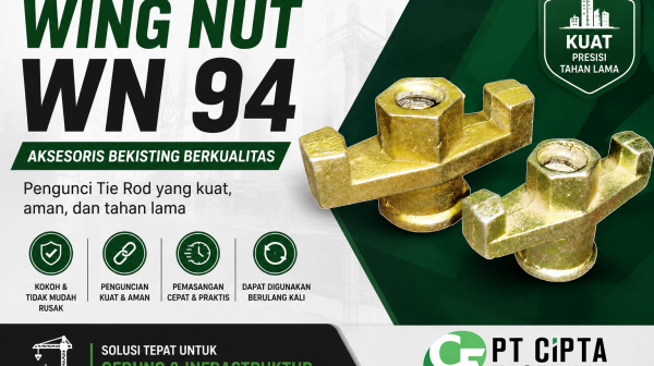 Wing Nut WN 94 untuk sistem bekisting beton,