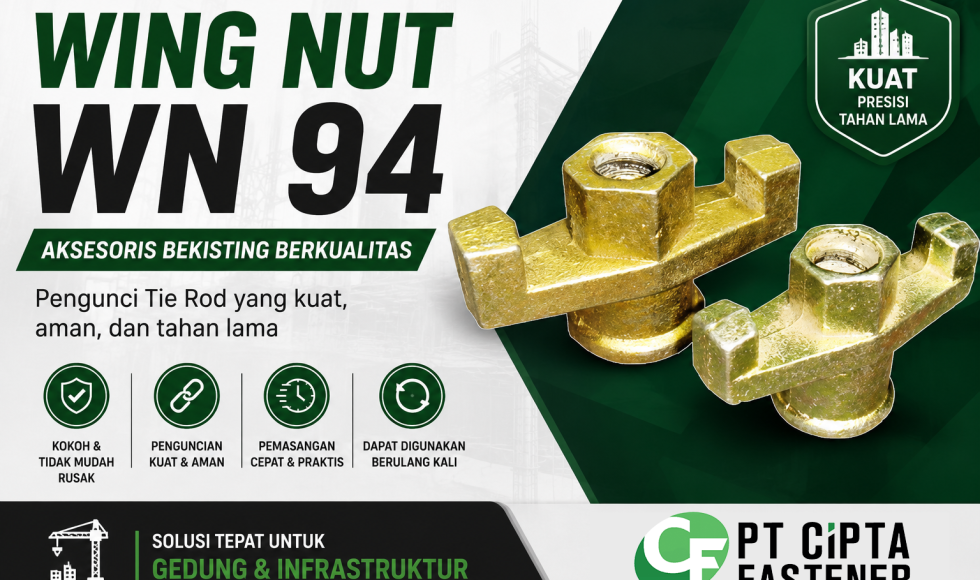 Wing Nut WN 94 untuk sistem bekisting beton,
